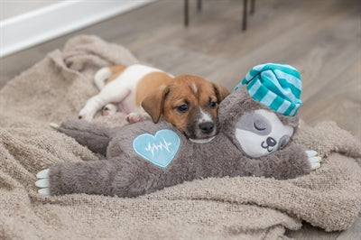 Trixie Pluche Luiaard Grijs Met Heartbeat Voor Puppy