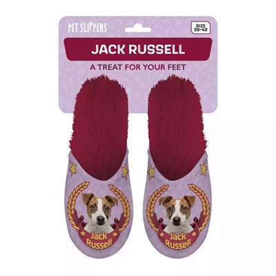 Merkloos Pantoffel Jack Russel Roze / Fuchsia