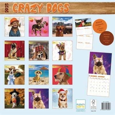 Merkloos Kalender Crazy Dogs 2025