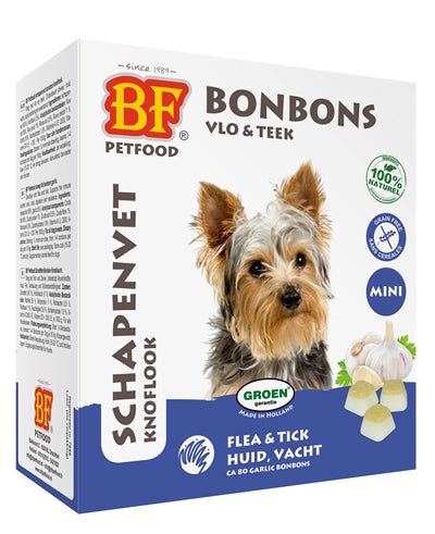 Bf Petfood Schapenvet Mini Bonbons Knoflook