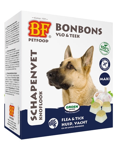 Bf Petfood Schapenvet Maxi Bonbons Knoflook