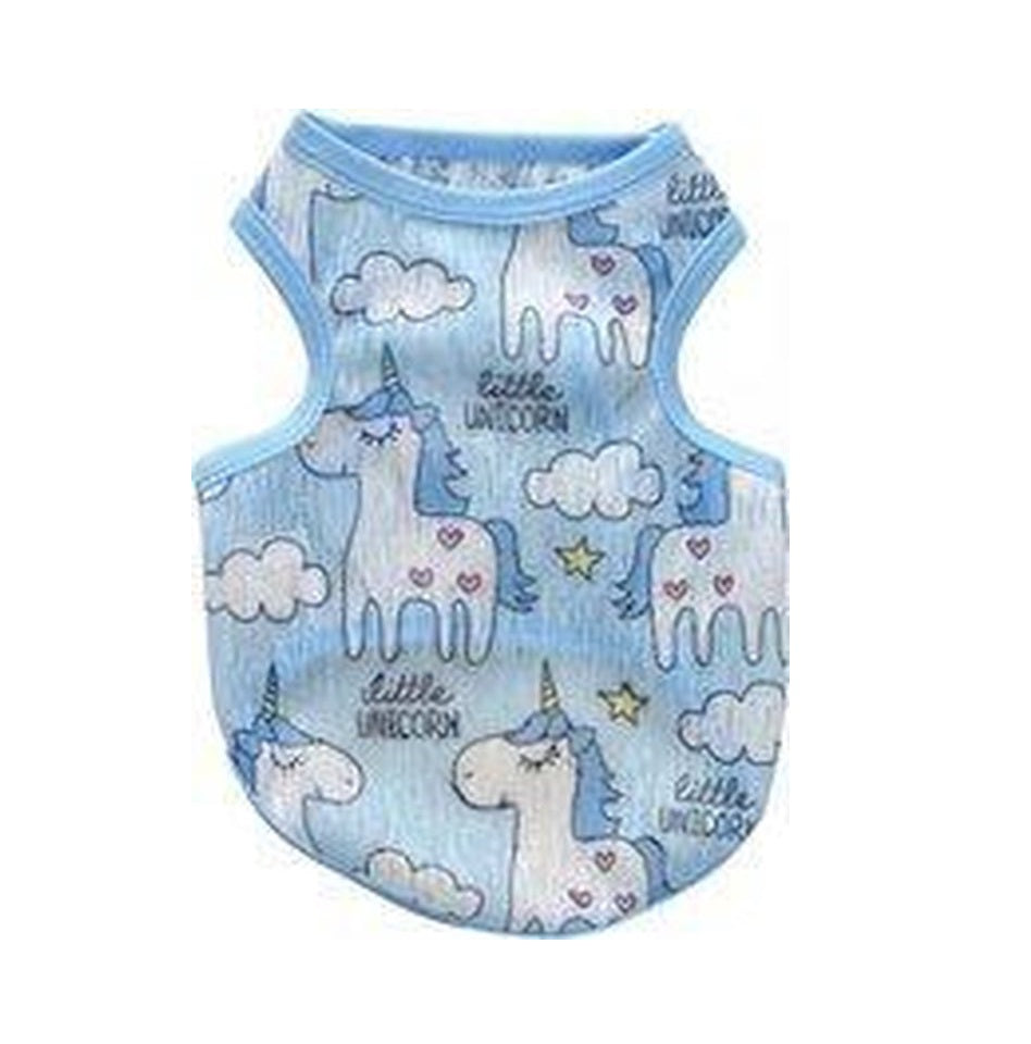 Hondenshirt Unicorns blauw