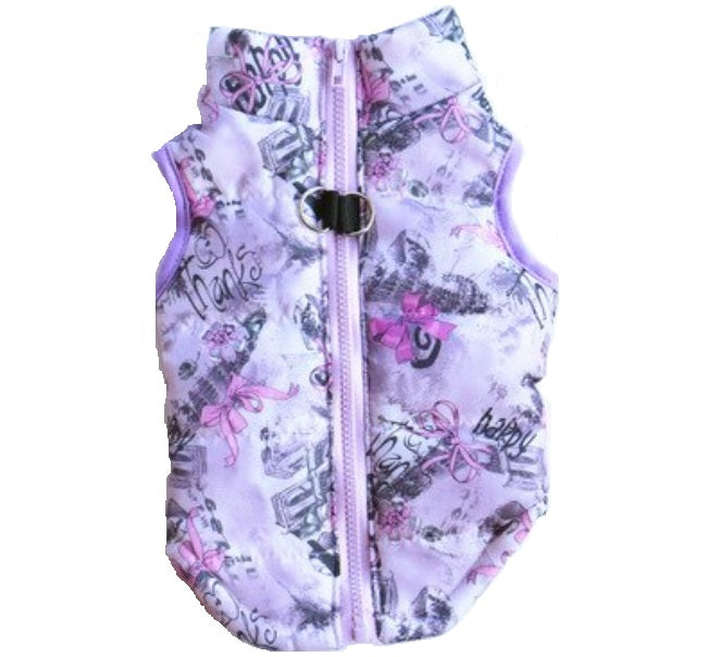 Bodywarmer paars met print