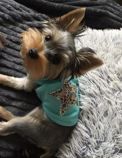 Dog shirt star blue